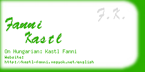 fanni kastl business card